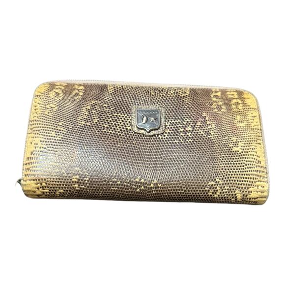 BARRY KIESELTEIN-CORD VINTAGE Crocodile Embossed Wallet Leather Zip Around - Picture 11 of 11